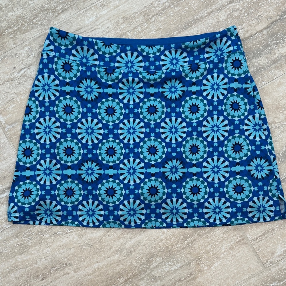Tranquility by Colorado Clothing Blue Geometric Mini Skirt